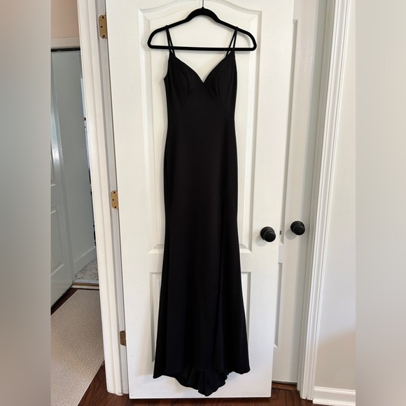 CLOSET CLOSING La Femme V-neck Open Back Jersey Fitted Dress Sz 0 Nordstrom - Picture 5 of 7